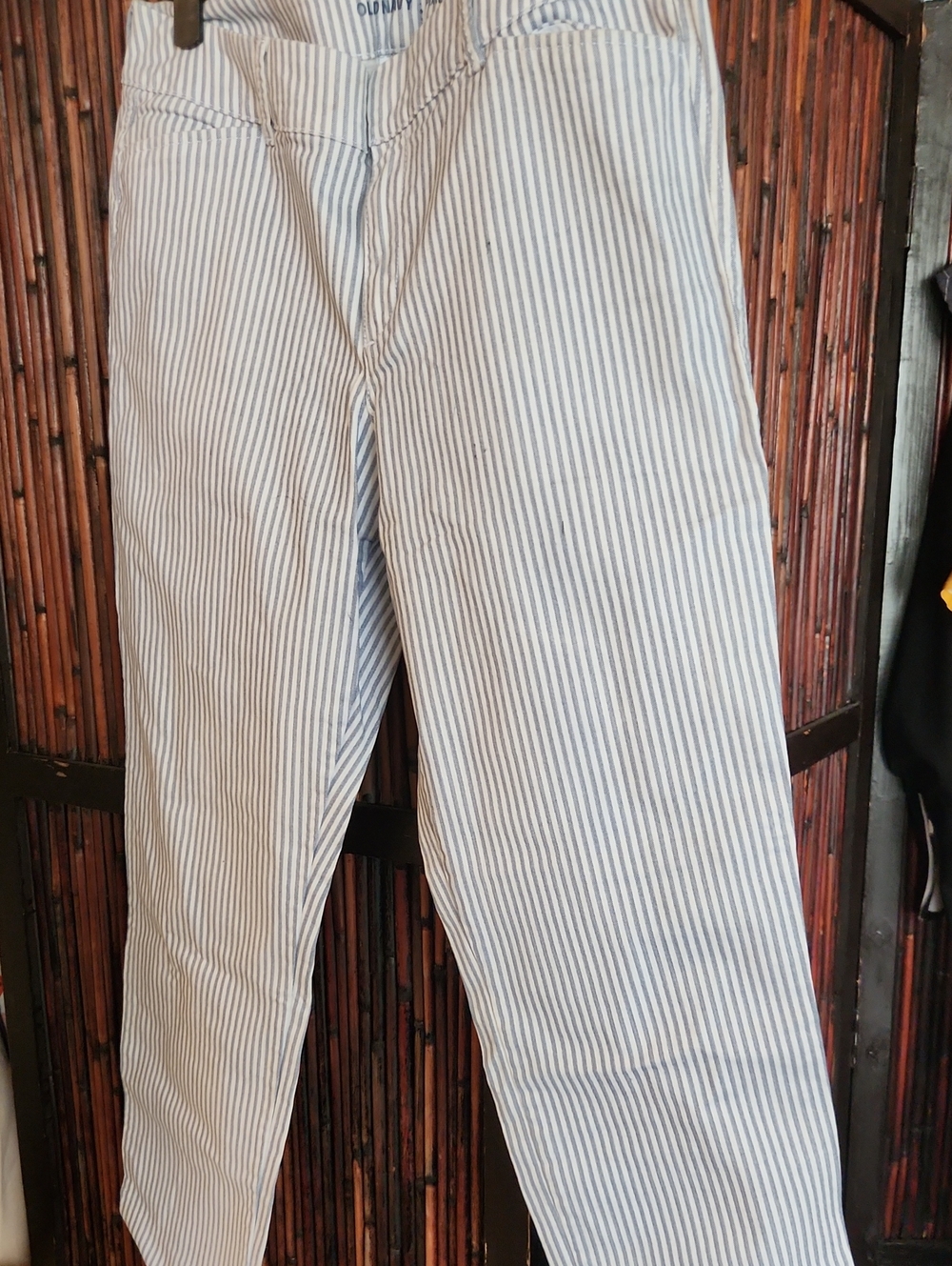 Old Navy Men’s White and Blue Pinstripe Chinos